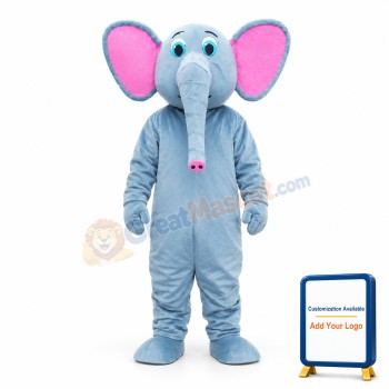Grey Pink Elephant Mascot Costume