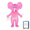 Happy Pink Elephant Mascot Costume