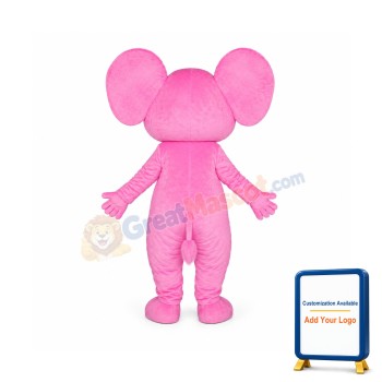 Happy Pink Elephant Mascot Costume