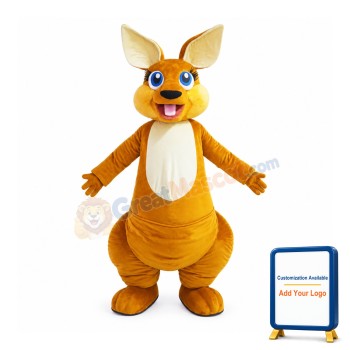 Happy Adult Kangaroo Mascot Costume