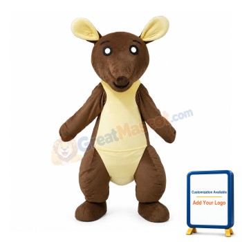 Brown & Yellow Kangaroo Mascot Costume