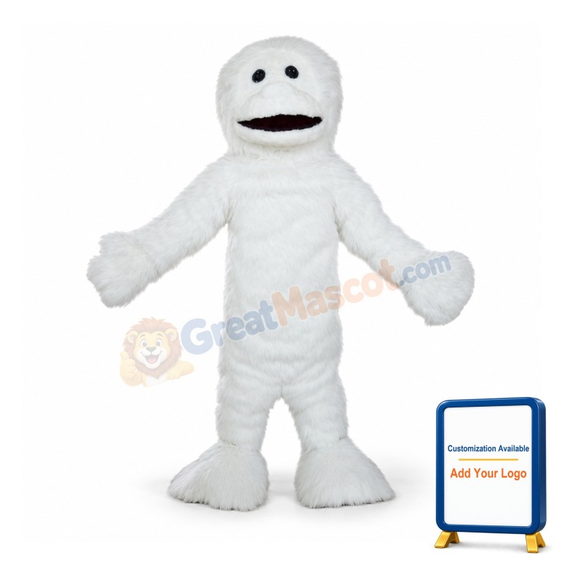 Adult White Yeti Mascot Costume