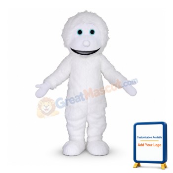 Cute White Yeti Mascot Costume