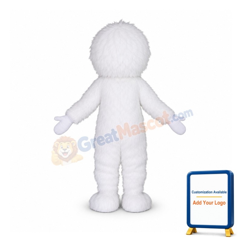 Cute White Yeti Mascot Costume
