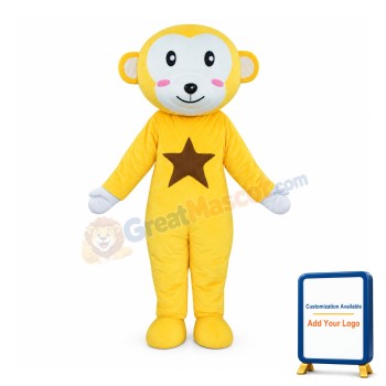 Yellow White Monkey Mascot Costume