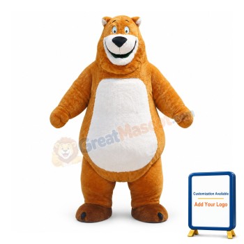 Happy Brown Bear Mascot Costume