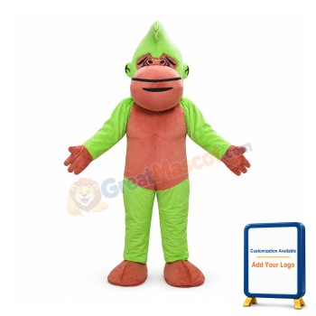 Green and Brown Chimpanzee Mascot Costume