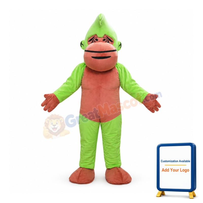 Green and Brown Chimpanzee Mascot Costume