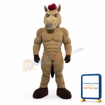 Brown Power Mustang Mascot Costume