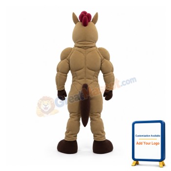 Brown Power Mustang Mascot Costume