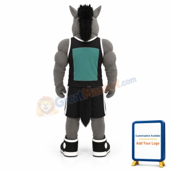 Grey Power Mustang Mascot Costume