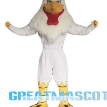 Power White Rooster Mascot Costume