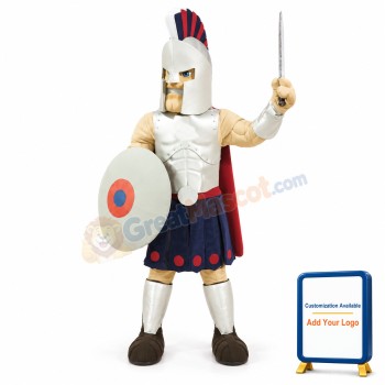 Silver Spartan Titan Trojan Mascot Costume
