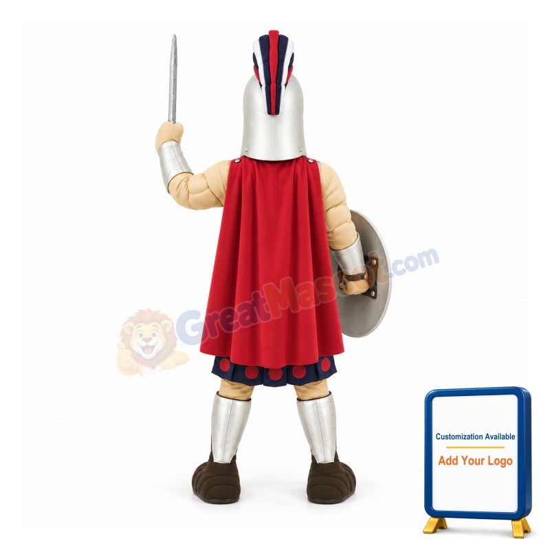 Silver Spartan Titan Trojan Mascot Costume