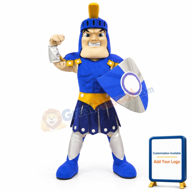 Blue Spartan Titan Trojan Mascot Costume