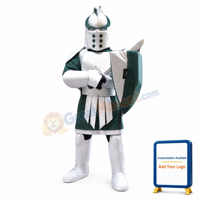 Silver Green Spartan Titan Trojan Mascot Costume