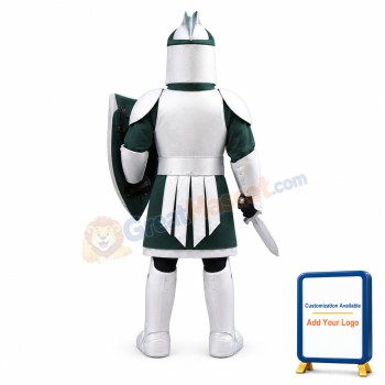 Silver Green Spartan Titan Trojan Mascot Costume