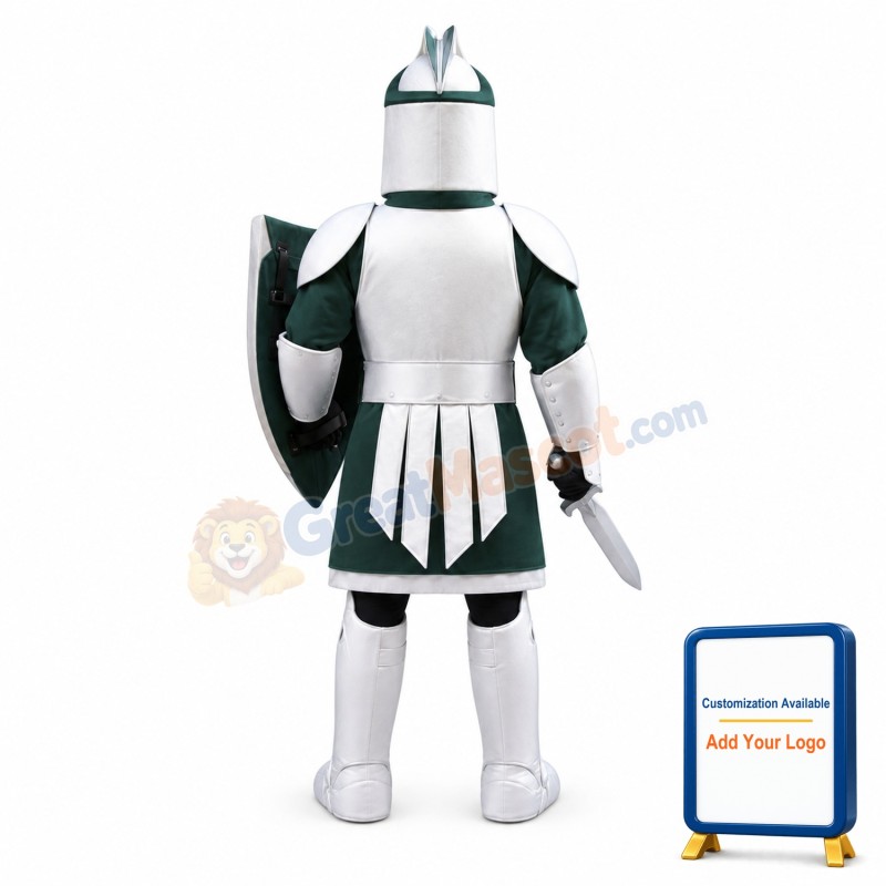Silver Green Spartan Titan Trojan Mascot Costume
