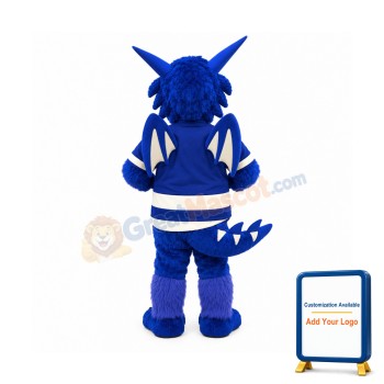 Blue Happy Dragon Mascot Costume