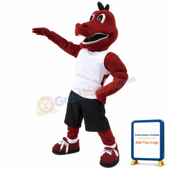 Sport Red Dragon Mascot Costume