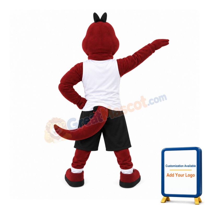 Sport Red Dragon Mascot Costume
