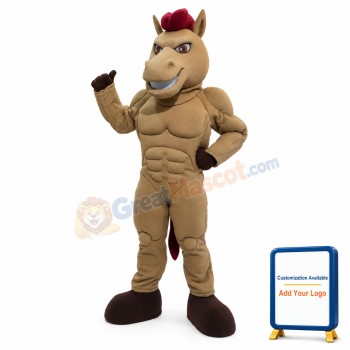Power Brown Horse Mascot Costume