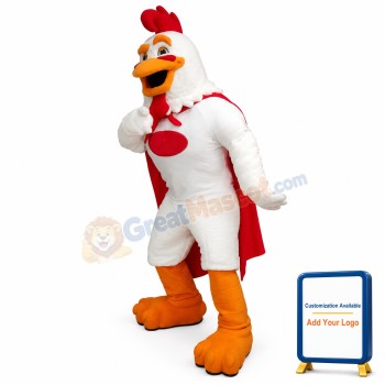 White Rooster Mascot Costume