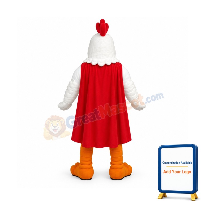 White Rooster Mascot Costume