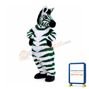 Green Zebra Mascot Costume