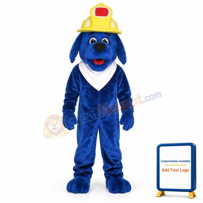 Blue Fire Dog Mascot Costume