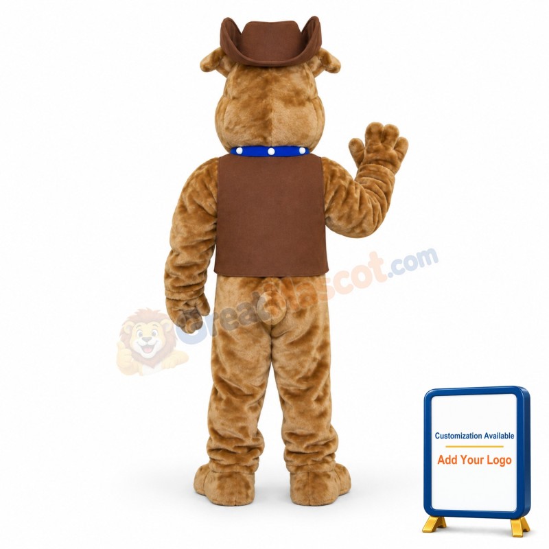 Brown Bulldog Mascot Costume