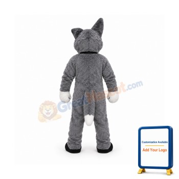 Cute Grey Dog Mascot Costume