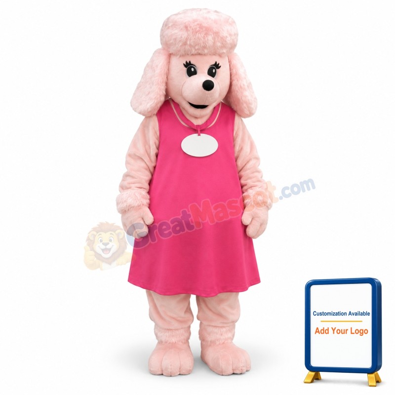 Pink Dog Mascot Costume