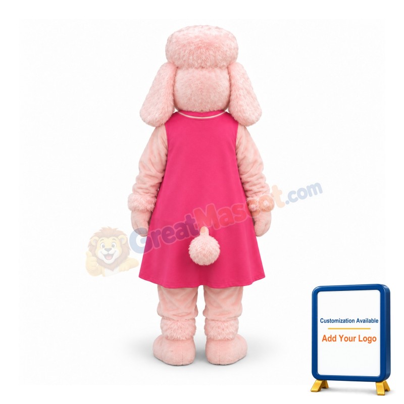 Pink Dog Mascot Costume