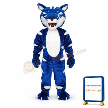 Blue& White Wild Cat Mascot Costume