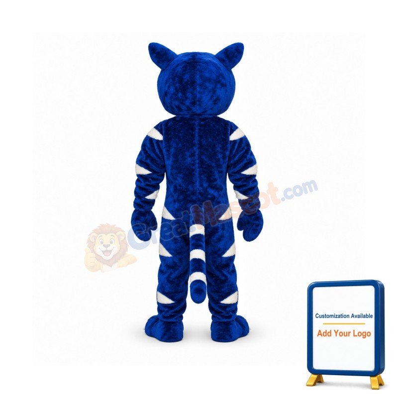 Blue& White Wild Cat Mascot Costume