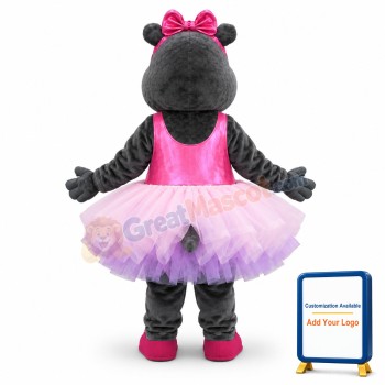 Ballerina Hippo Mascot Costume