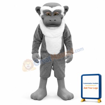 Grey White Monkey Mascot Costume
