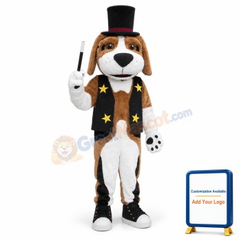 Brown White Dog Mascot Costume