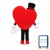 Health Heart With Top Hat Mascot Costume