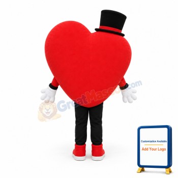 Health Heart With Top Hat Mascot Costume
