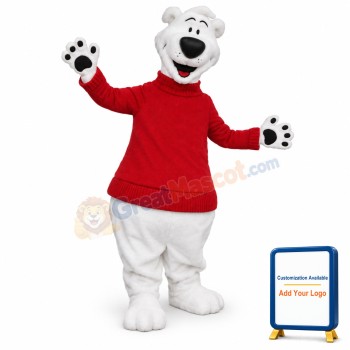 Happy Polar Bear Mascot Costume