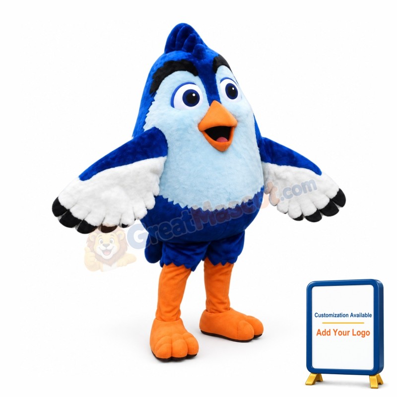 College Blue and Yellow Bird Mascot Costume