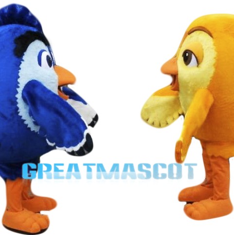 College Blue and Yellow Bird Mascot Costume