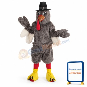 Grey Turkey Mascot Costume