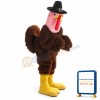 Pink Head Turkey Mascot Costume