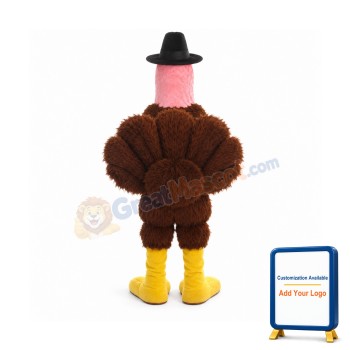 Pink Head Turkey Mascot Costume