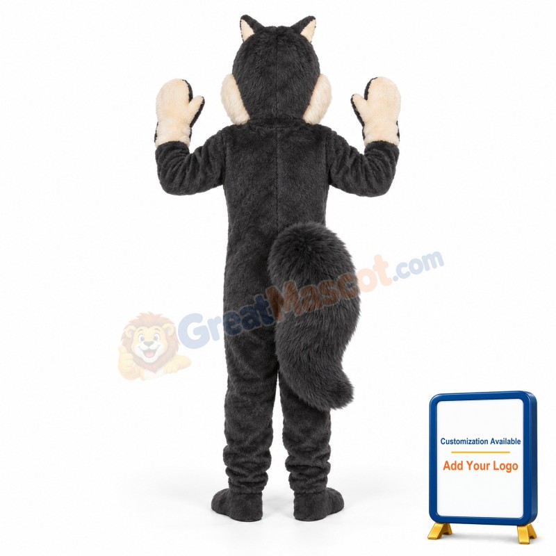 Cute Grey Squirrel Mascot Costume