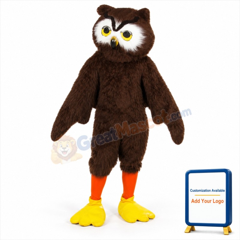 Cute Brown Owl Mascot Costume