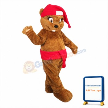 Christmas Beaver Mascot Costume